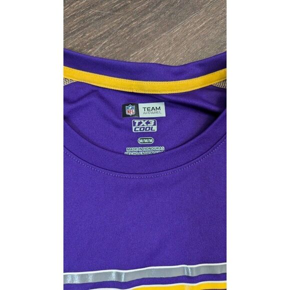 NFL Team Apparel TX3 Cool Minnesota Vikings Short Sleeve Shirt Medium Men's Y2K - Picture 3 of 3